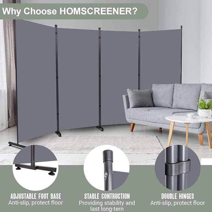 Room Divider Folding Privacy Screens, 6FT Tall Divider - Image 2