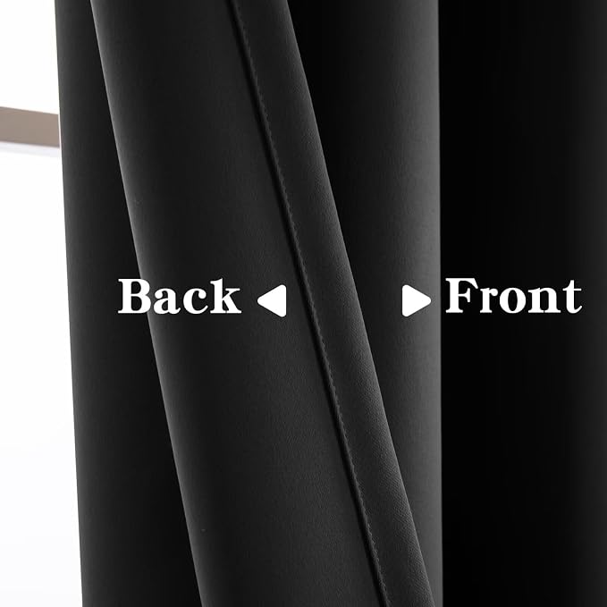 IGEMAEVE Blackout Curtains for Bedroom Grommets Dark Grey 52" W x 84" L | - Image 3