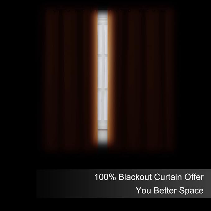 100% Blackout Curtains 52 x 72 Inch/Orange Curtains 2 Panels - Image 4