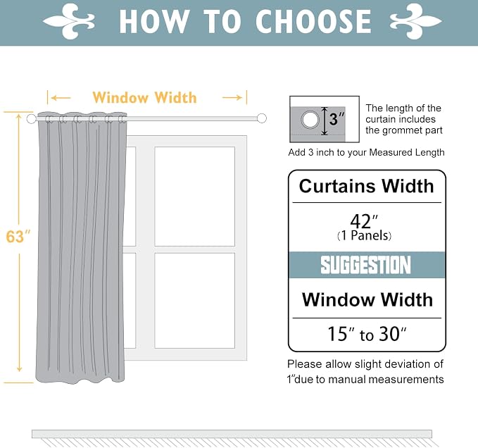 ChrisDowa Blackout Curtains Door Curtain 63 Inch Length Closet Drapes | 42W x - Image 5