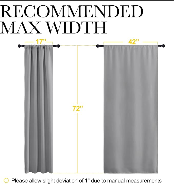 NICETOWN Silver Grey Blackout Curtains - Image 7