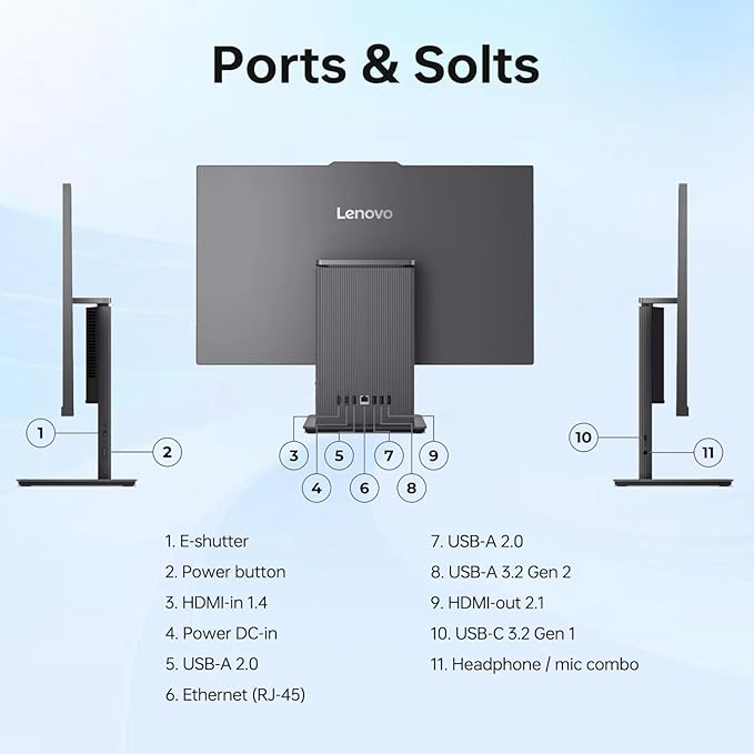 Lenovo IdeaCentre Business Computer All-in-One PC, 27" FHD 100Hz Display, Intel Core i7-13620H, 64GB DDR5, 2TB SSD, Wi-Fi 6, Windows 11 Pro with AI & Microsoft Copilot, Wireless KB & M, Grey