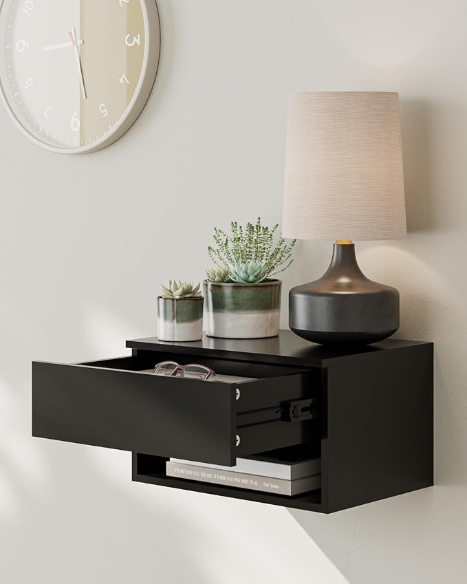 Modern Black Floating Nightstand - Image 4