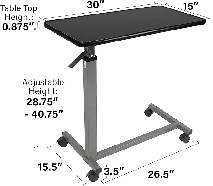 Vaunn Medical Cart Adjustable Overbed Table - Image 3