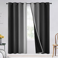 SimpleHome 100% Blackout Ombre Bedroom Curtains Black and Greyish White by SimpleHome
