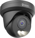 Anpviz 4MP PoE Camera Black, Full Metal Turret Security IP Camera Outdoor Indoor, Smart Dual Light Color Night Vision, AI Human Motion Detection, Built-in Mic, 2.8mm Lens, NDAA