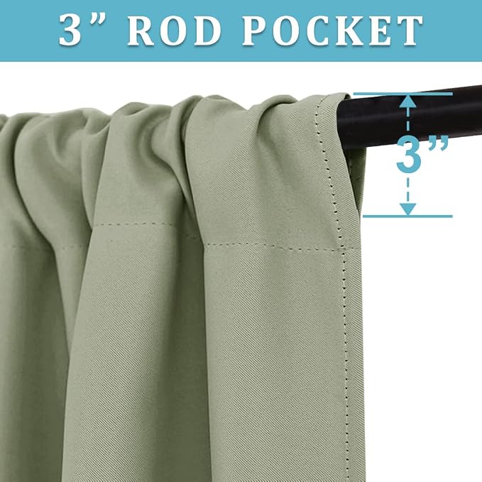 RYB HOME Cafe Blackout Curtains 24 inch Length - Image 3
