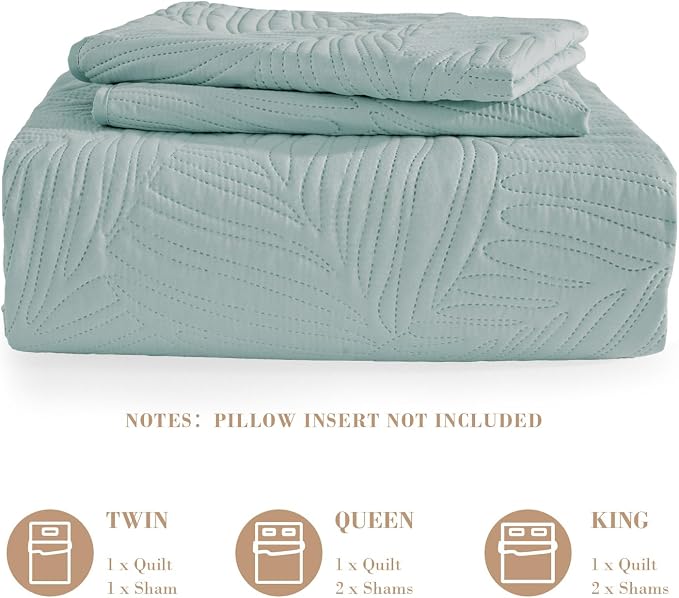Exclusivo Mezcla 3-Piece King Quilt Bedding Set, Soft Microfiber Bedspreads | - Image 6