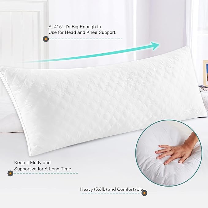 Oubonun Full Body Pillow for Sleeping-Adjustable Firm and Fluffy Body Pillows - Image 6