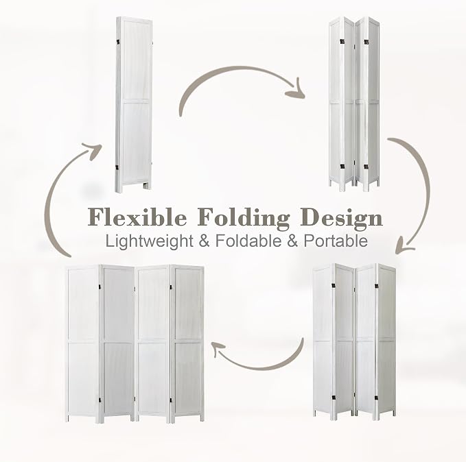 WelFurGeer 4 Panel Room Divider Screen - Image 4
