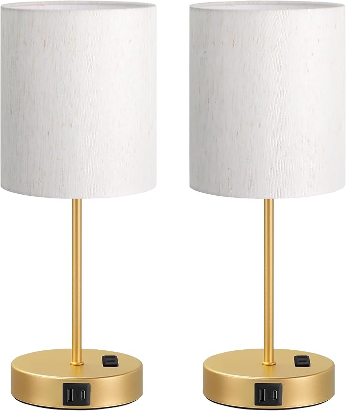 17.6" Gold Touch Lamps for Bedroom Set of 2 - Image 9