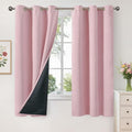 YoungsTex Light Pink 100% Blackout Curtains 68 Inch Length, Room Darkening by YoungsTex