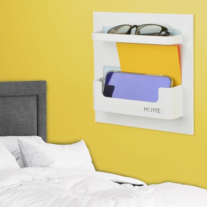Bedside Shelf - Stick On Wall Mounted Bed Room, Office Adhesive Floating by OKOMATCH