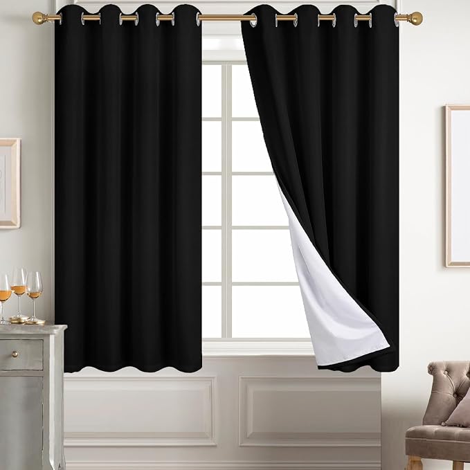 Diraysid 100% Blackout Curtains Black Linen Curtains by Diraysid%2C+refresh+your+life