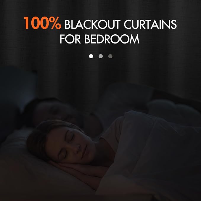 MIULEE 100% Blackout Curtains 96 inches Long Linen Curtains & Drapes - Image 2