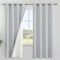 YoungsTex Light Grey Linen 100% Blackout Curtains 68 Inch Length by YoungsTex