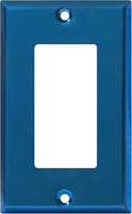 ENERLITES Decorator Switch Metal Wall Plate, Stainless Steel Outlet Cover, Corrosion Resistant, Standard Size 1-Gang 4.50" x 2.76", Stainless Steel 201, 7731-PBL, Polished Blue
