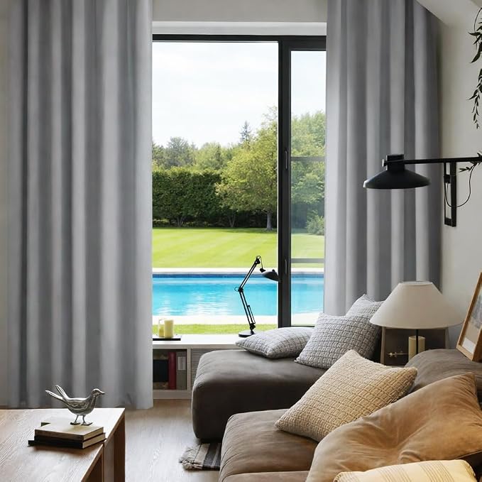 HOMEIDEAS Blackout Curtains for Bedroom 52 X 84 Inch Long 2 Panels Set Light - Image 7