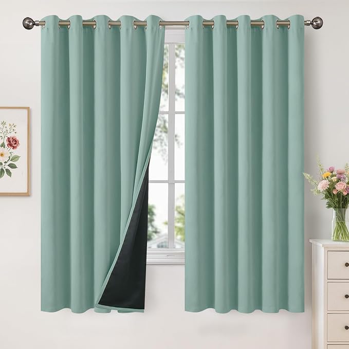 YoungsTex Sage Green 100% Blackout Curtains by YoungsTex