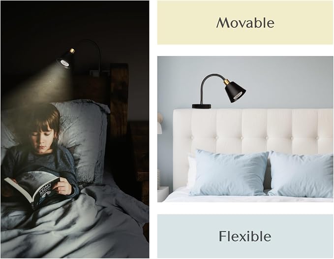 Patented Innovative Design Headboard Reading Light. No Drilling Golden Book - Image 2