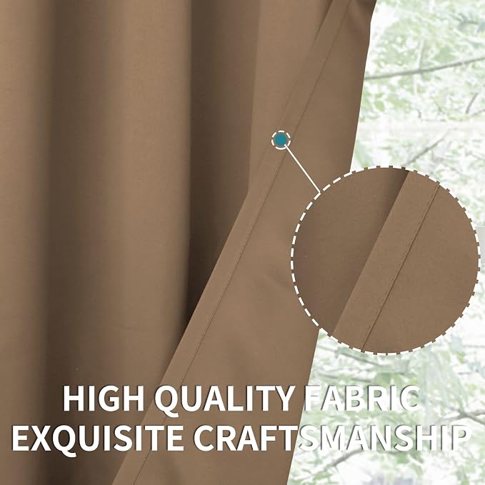BGment Taupe Blackout Curtains 45 Inch Length - Image 4