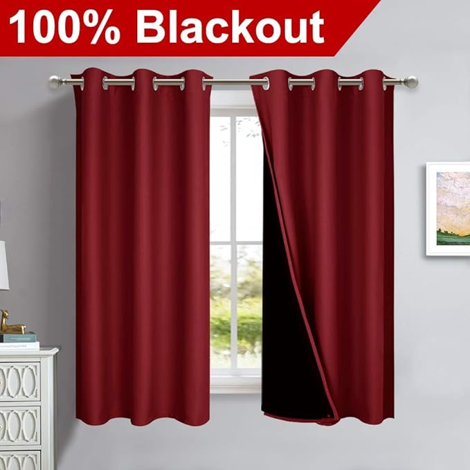 NICETOWN 100% Blackout Short Curtains - Image 2