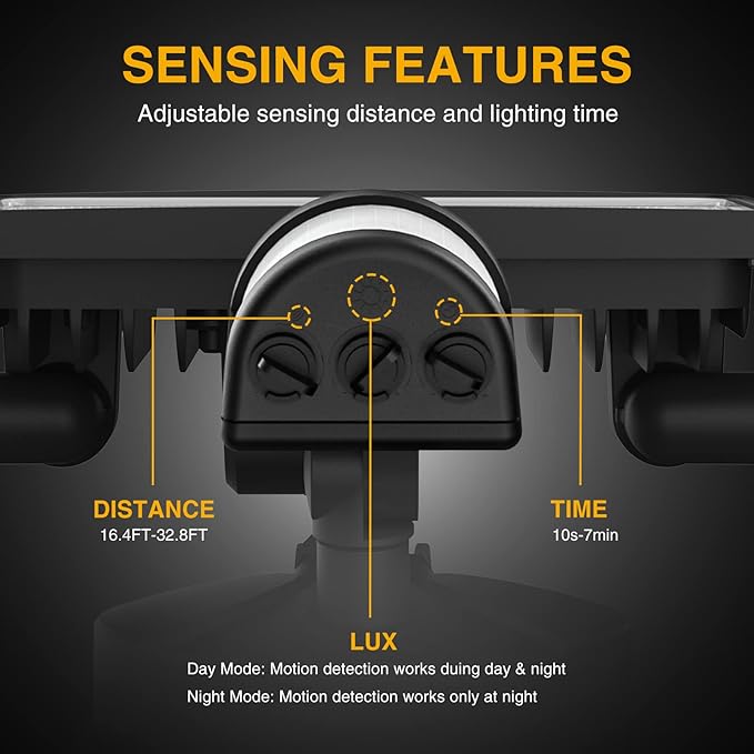 Onforu 100W LED Security Lights Motion Sensor Light Outdoor, 9000lm Super Bright Flood Light Motion Detector with 3 Head, IP65 Waterproof Exterior Floodlight, 6000K Wall Light for Entryway, Garage