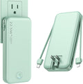 Nusyddy 22.5W Super Fast Charging Portable Charger with Wall Plug,12000mAh USB-C Power Bank Built-in 2 Cable, Lightweight Phone Charger Travel Battery Pack for All iPhone, Samsung, Tablets