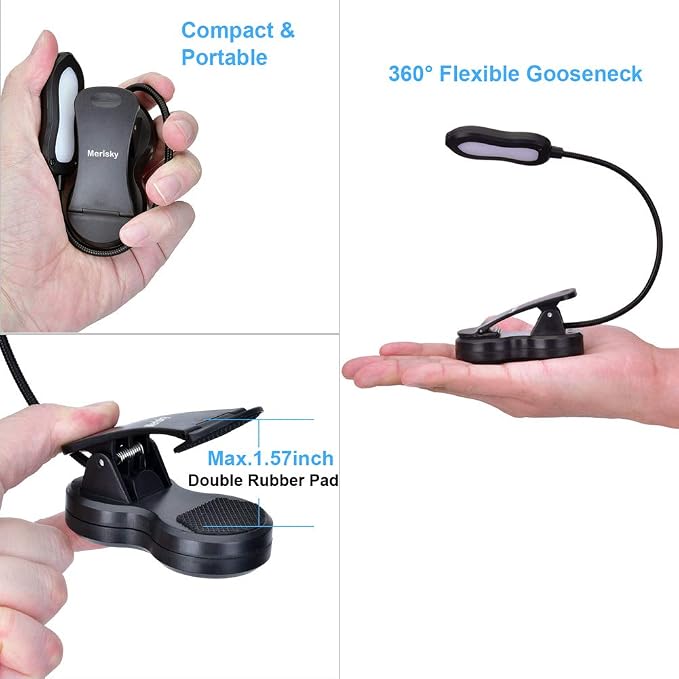 Rechargeable Book Light: Clip on LED Book Light - Image 4