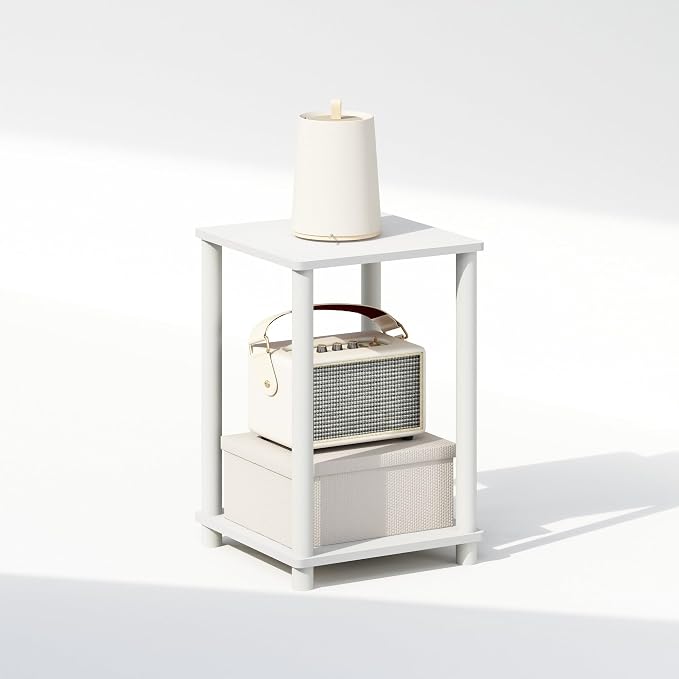 Furinno Turn-N-Tube Night Stand, 2-Tier Open Shelf Design Nightstand, Toolless - Image 4