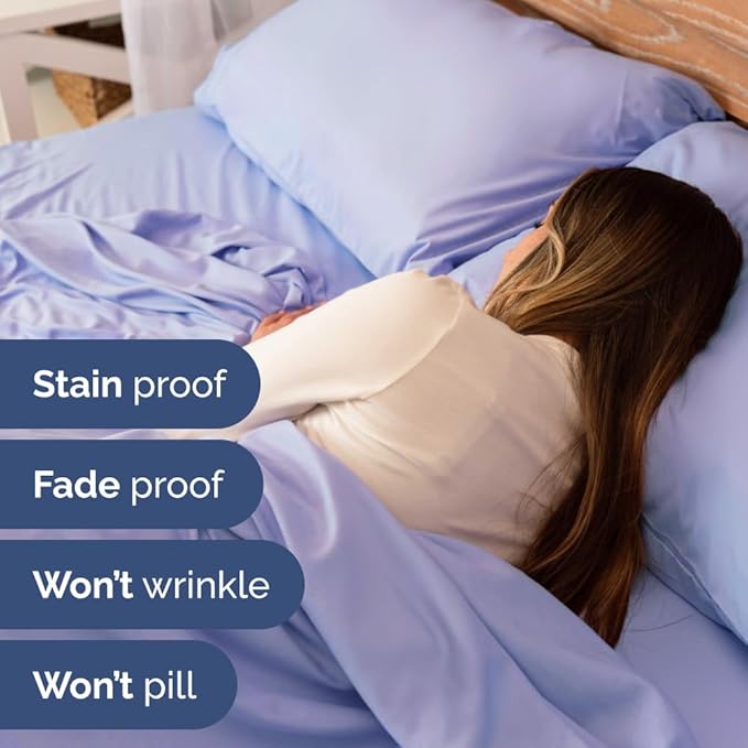 Full XL Bed Sheet Set - 4 Piece Extra Long Extended Full XL Sheets - Soft, Breathable & Cooling - Fits 8" to 16" Mattress w/ Deep Pockets - 54" x 80" - Easy-Fit, Wrinkle & Fade Resistant - Lavender