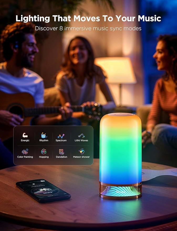 Govee RGBIC Smart Table Lamp 2, Touch Bedside Small Table Lamp | LED Desk Lamp - Image 5