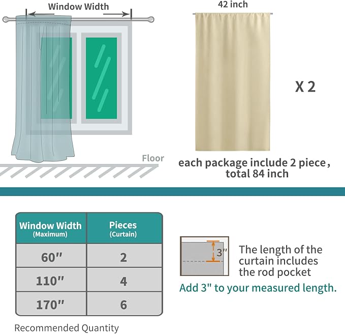 BGment 48 Inch Length Blackout Curtains - Image 6