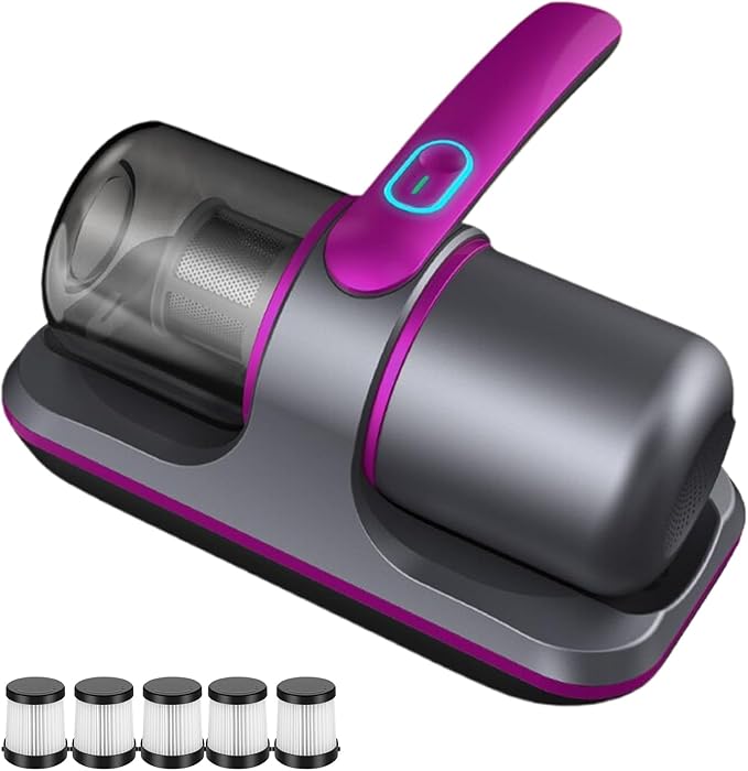 Pure Sleepy Pro Bed Vacuum Dust Mites, 2025 Upgrade 12000pa Pure Sleepy Pro Bed Vacuum, Mattress Cleaner Machine Deep Cleaner with Uv-C Light, 8,000 Vibrations Per Minute (Purple)