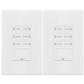 TG 4 Hour No Neutral Wire Countdown Timer Switch, 5-10-30-60 Min, 2-4 Hour, for Bathroom Fans, Heaters, Lights, LED Indicator, 120VAC 800W, UL Listed, Screwless Wall Plate, 2 Pack