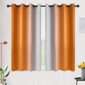 SimpleHome Ombre Orange to Grey White Curtains by SimpleHome