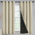 Yakamok Light Cream Blackout Curtains 63 inches Long by Yakamok