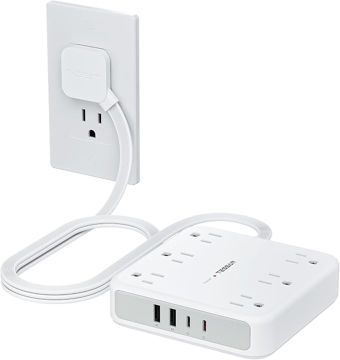 TESSAN 5Ft Grey Extension Cord by TESSAN