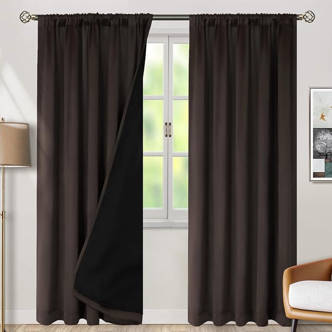 BGment Brown Full Blackout Curtains 84 Inches Long - Image 2