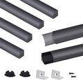 VST 6pack 3.3 ft LED Channel, V Shape Led Diffuser Channel, LED Aluminum Channel System with Black Cover, End Caps and Mounting Clips, Aluminum Profile for LED Strip Light Home Decoration