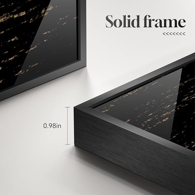 Framed Vertical Moon Wall Art Set of 2, Modern Black White Gold Landscape - Image 6