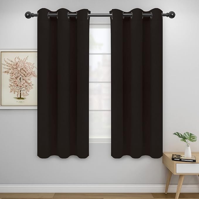 Easy-Going Thermal Grommet Blackout Curtains, 2 Panels 42x72 in, Dark Brown | by Easy-Going