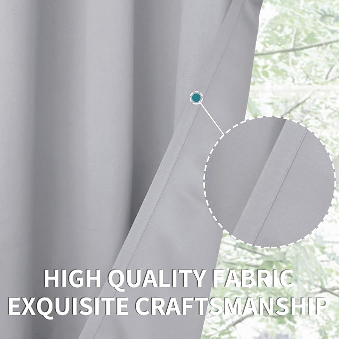 BGment Light Grey Blackout Curtains 40 Inches Length - Image 6