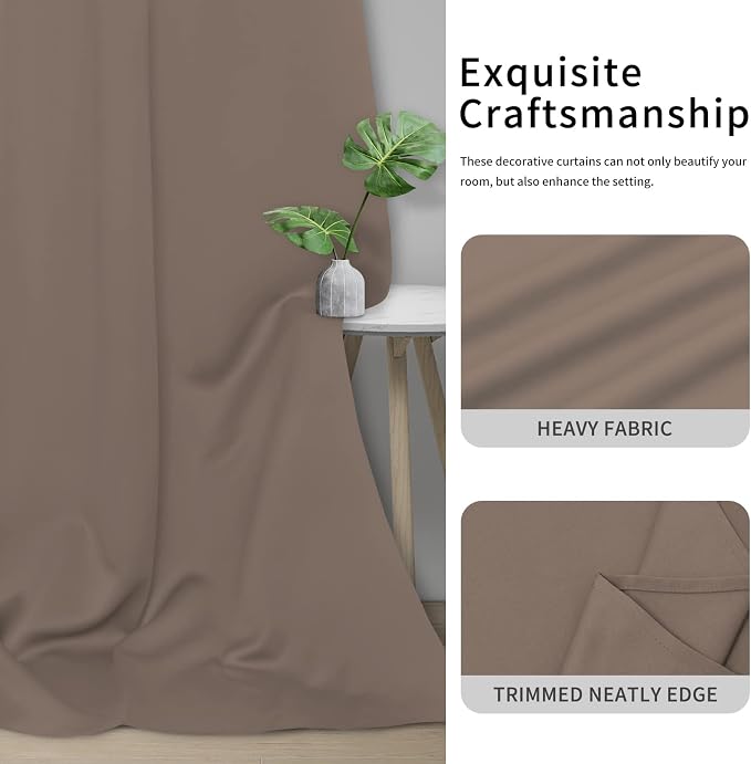 Easy-Going Thermal Grommet Blackout Curtains, 2 Panels 46x84 in, Camel | - Image 5