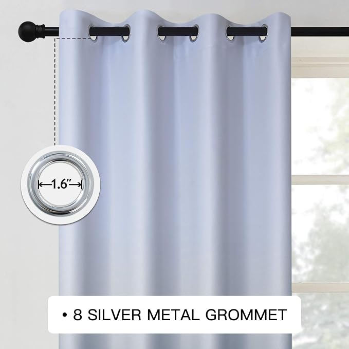 COSVIYA Grommet Ombre Room Darkening Curtains 72 inch Length 2 Panels, Gradient - Image 2