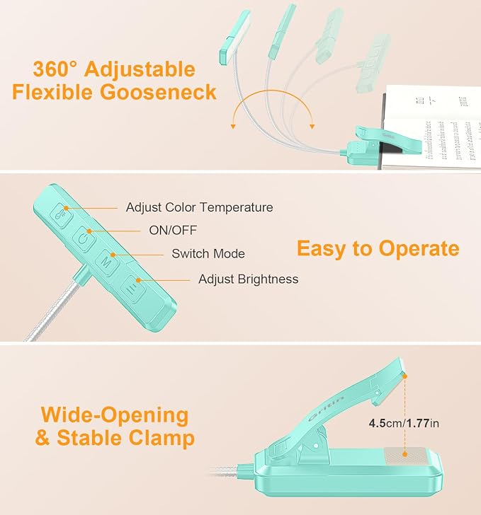 Gritin 2026 Gen 2 Book Light for Reading- 32 Eye Caring Full Spectrum LED | 5 - Image 8