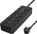 Heavy Duty Power Strip with USB,8 Outlet Workshop Metal Power Strip,PD20W USB C 15A 1200 Joules Surge Protection,Wide Spaced,10FT Cord