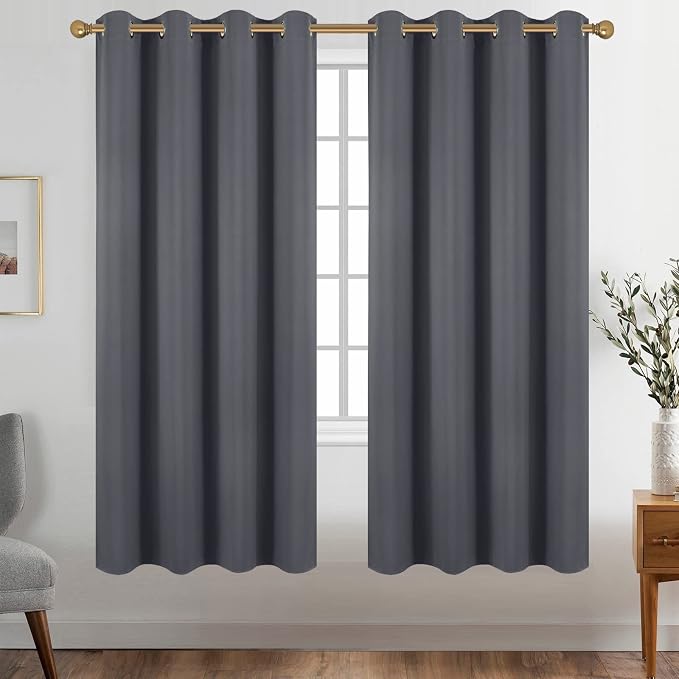 Diraysid Dark Grey Grommet Blackout Curtains by Diraysid%2C+refresh+your+life