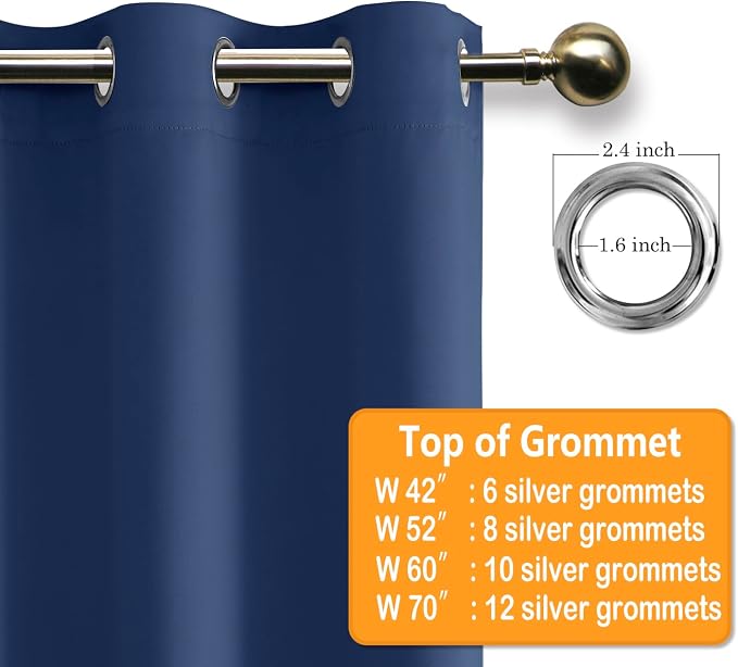 Blackout Curtains for Bedroom, 42 x 84 Inches Long, 2 Panels | Thermal - Image 5
