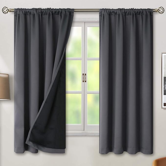 BGment Dark Grey 100% Blackout Curtains by BGment